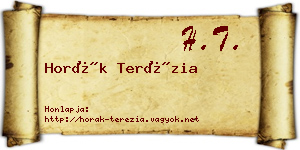 Horák Terézia névjegykártya