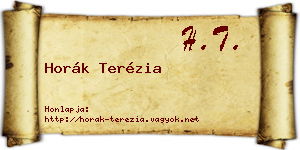 Horák Terézia névjegykártya